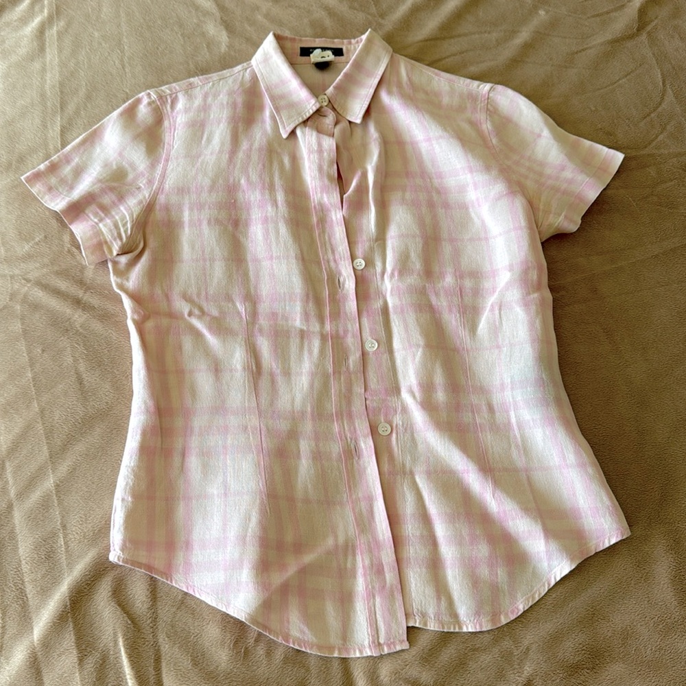 Burberry Pink Linen Top